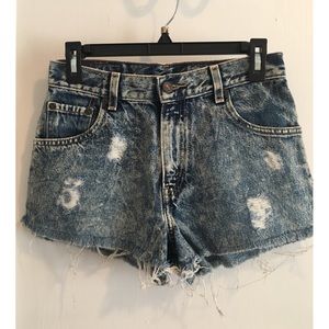 Levi Strauss distressed denim jean shorts